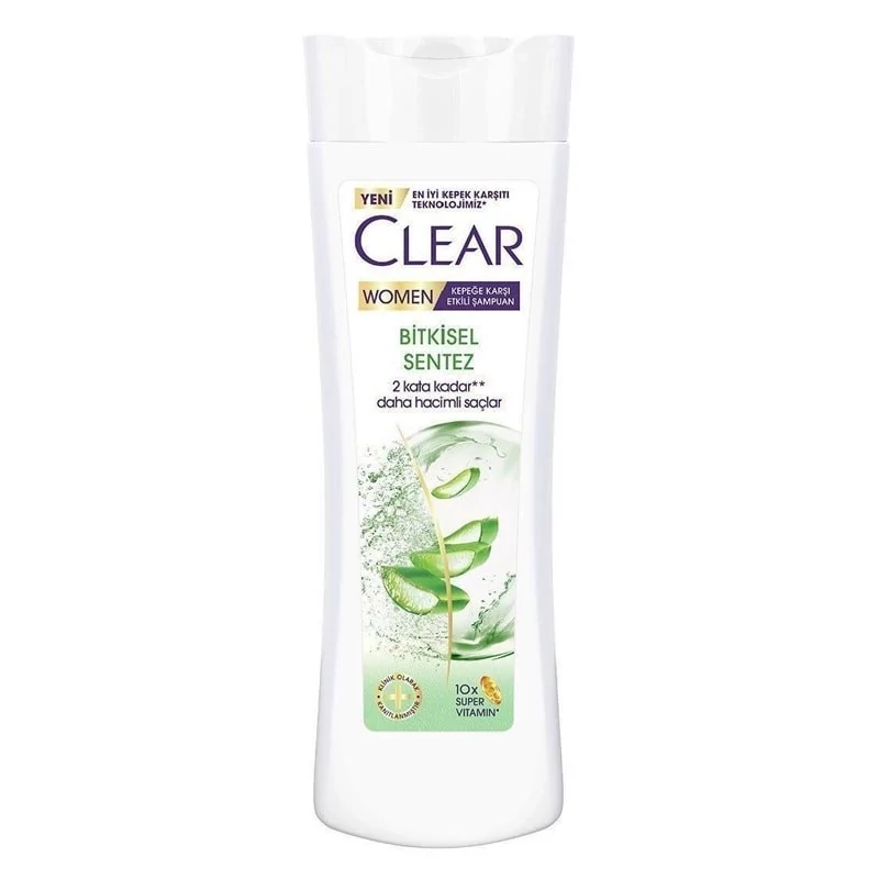 شامپو کلیر زنانه ترکیه ضد شوره و ضد ریز ش  350 میل ( Bitkisel Sentez ) CLEAR