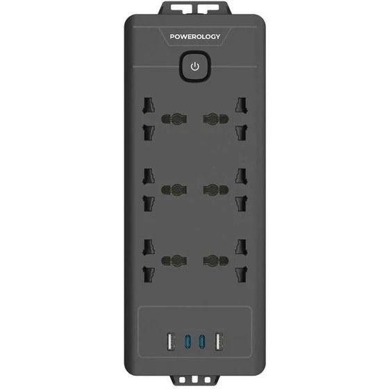 چندراهی برق پاورولوژی مدل PWCUQC034 ظرفیت 2500 وات با 6 پریز