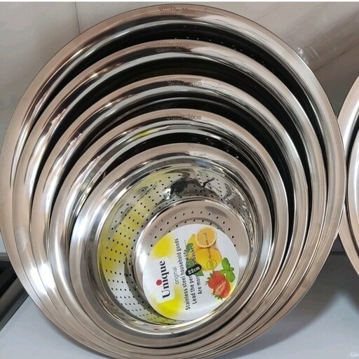 آبکش استیل یونیک 5پارچه برند یونیک حک شده ضد زنگ و سیاه شدن