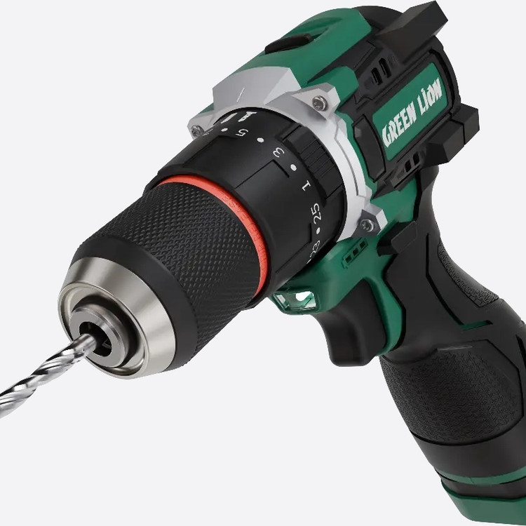 دریل چکشی شارژی گرین لاین GD 15 Pro Drive موتور براشلس 55 نیوتنمتر، دو باتری 18 ولت + ست 24 پارچه