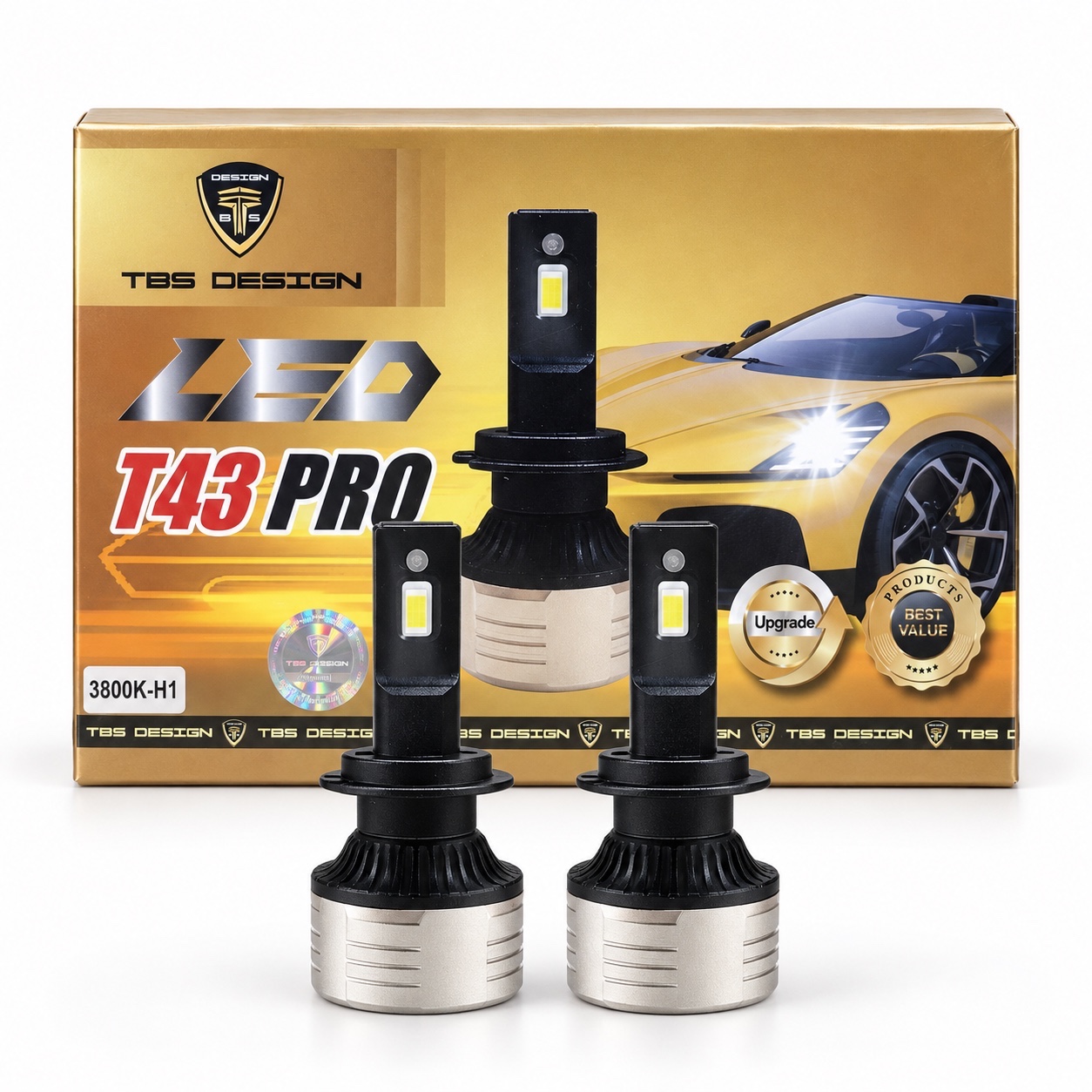 هدلایت T43 PRO پایه H1 نور آفتابی 3800 کلوین، 120 وات