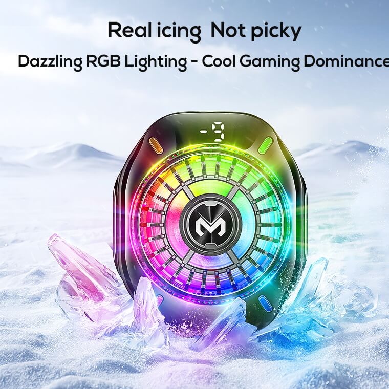 فن خنک کننده گیمینگ موبایل MEMO CX10 RGB Pro مگنتی با نمایشگر دیجیتال