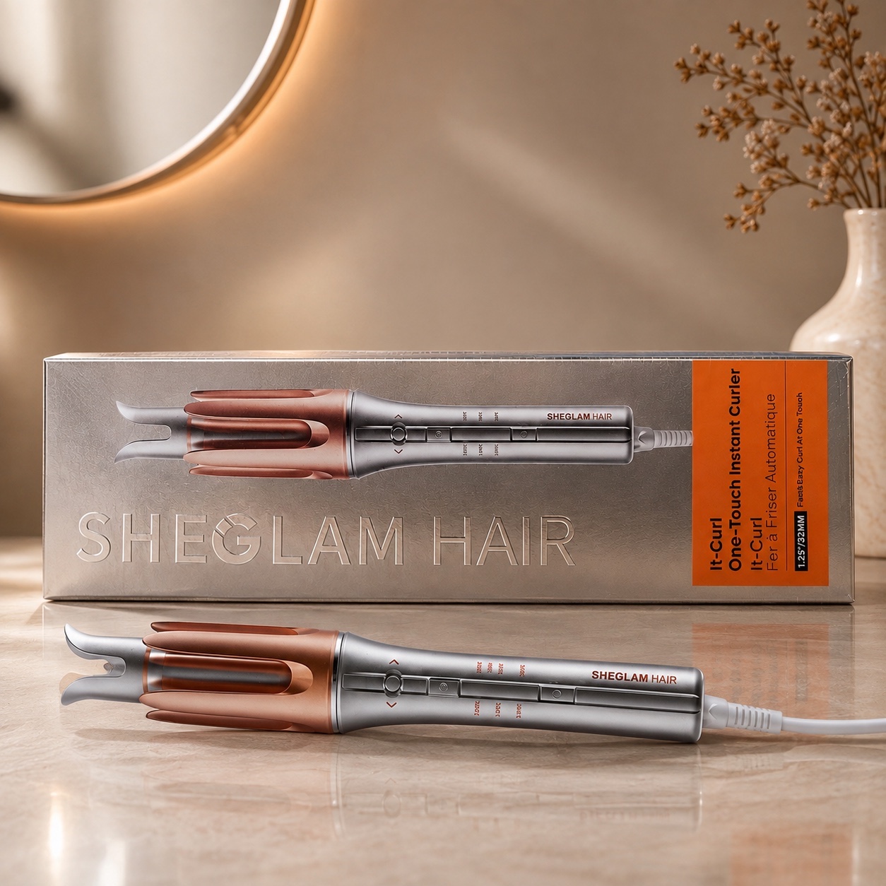 کرلی شیگلم سایز 32، فر کننده مو شیگلم SHEGLAM ، فر سریع و آسان + تنظیم دما