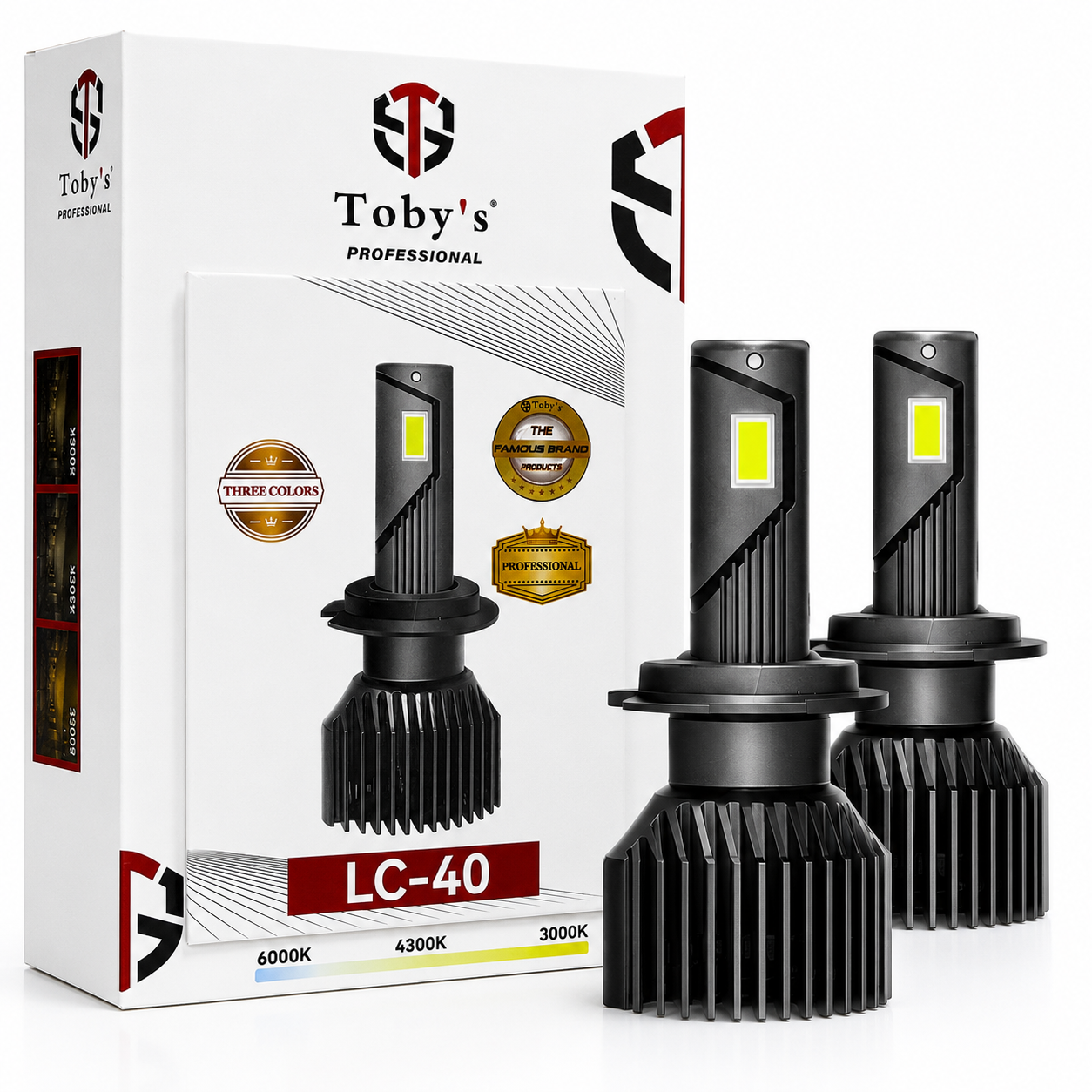 هدلایت سه رنگ Tobys LC-40 پایه H4 - سه رنگ نور واقعی برای هر شرایط رانندگی با یکسال گارانتی