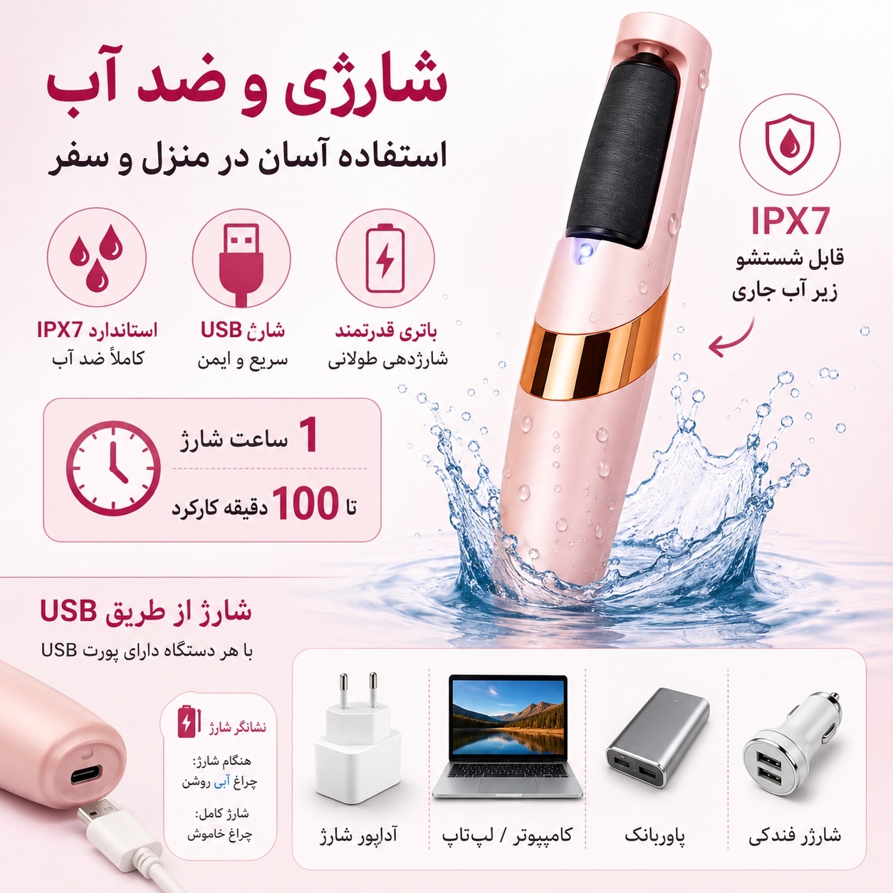 سنگ پای شارژی، مراقبت حرفه ای از پا در خانه