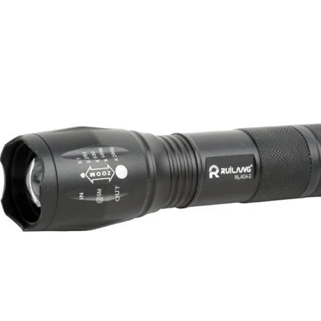 چراغ قوه آر ال مدل K04-2 دو لامپه XPE با نور UV و زوم