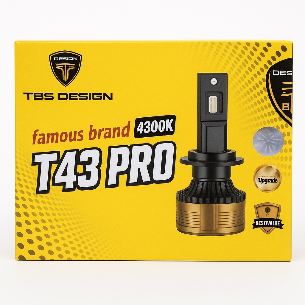 هدلایت آفتابی T43 PRO پایه H4 توبیز با گارانتی نور نچرال 4300 کلوین