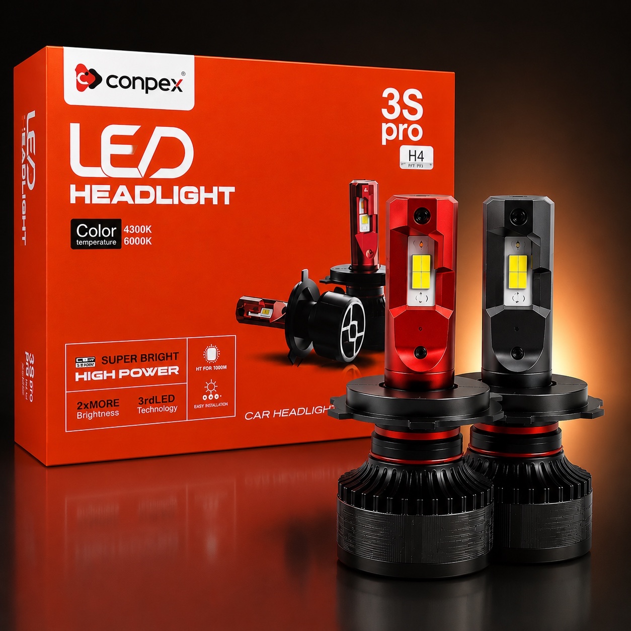 هدلایت کانپکس دو رنگ 3S PRO پایه H4