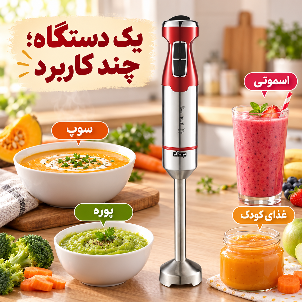 گوشتکوب برقی DSP KM1117 موتور 700 وات قدرت واقعی برای آشپزخانه