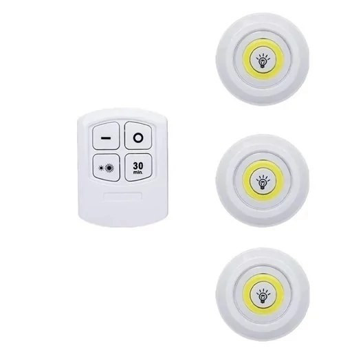 چراغ اضطراری سقفی مدل ریموت دار 3in1 مجموعه 3 عددی (چراغ زیر کابینتی)
