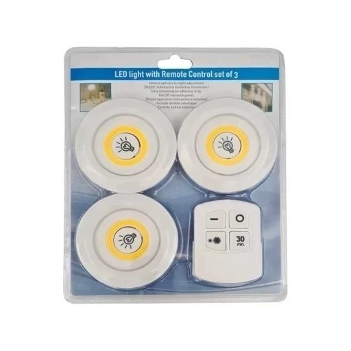چراغ اضطراری سقفی مدل ریموت دار 3in1 مجموعه 3 عددی (چراغ زیر کابینتی)