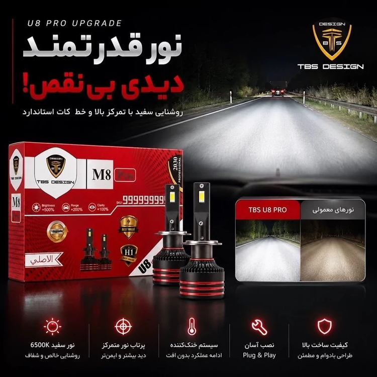 هدلایت توبیز اصلی پایه H1 مدل M8 PRO با گارانتی
