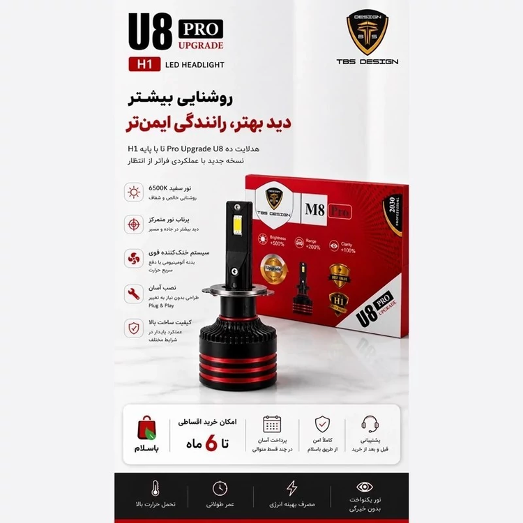 هدلایت توبیز اصلی پایه H1 مدل M8 PRO با گارانتی